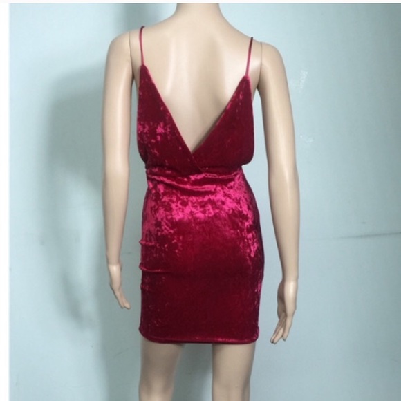 NEW! Red Velvet Mini Dress - Picture 5 of 7